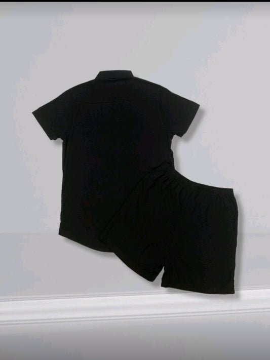 KIT Set FINE VISCOSE Shirt and Shorts Plain Fabric Cold Soft Fresh
