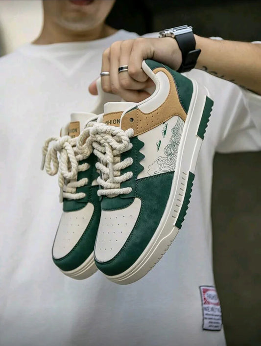 Men's Casual Low-Top Lace-Up Sneakers with Elegance, Comfortable, Versatile, Outdoor Walking Shoes